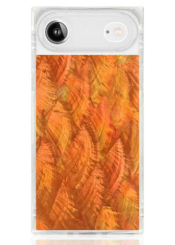SQUARE? Orange Mother of Pearl iPhone Case