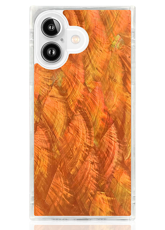 SQUARE? Orange Mother of Pearl iPhone Case