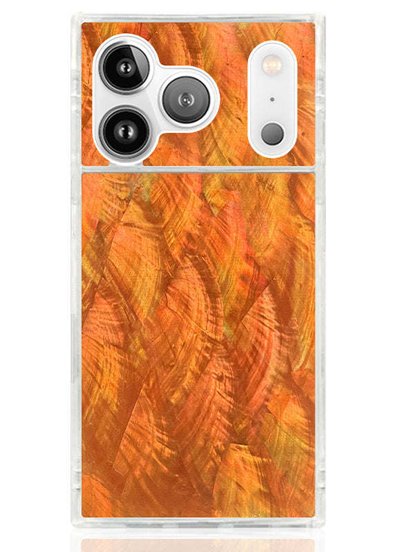 SQUARE? Orange Mother of Pearl iPhone Case