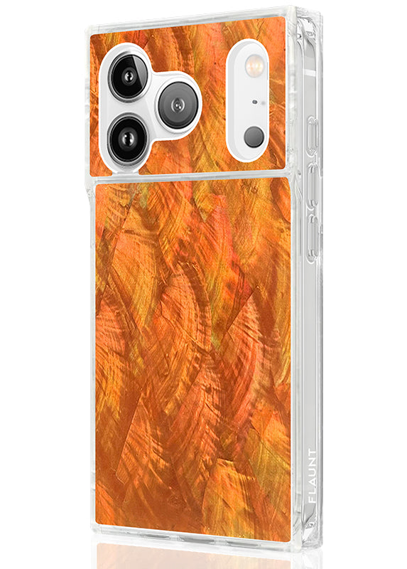 SQUARE? Orange Mother of Pearl iPhone Case