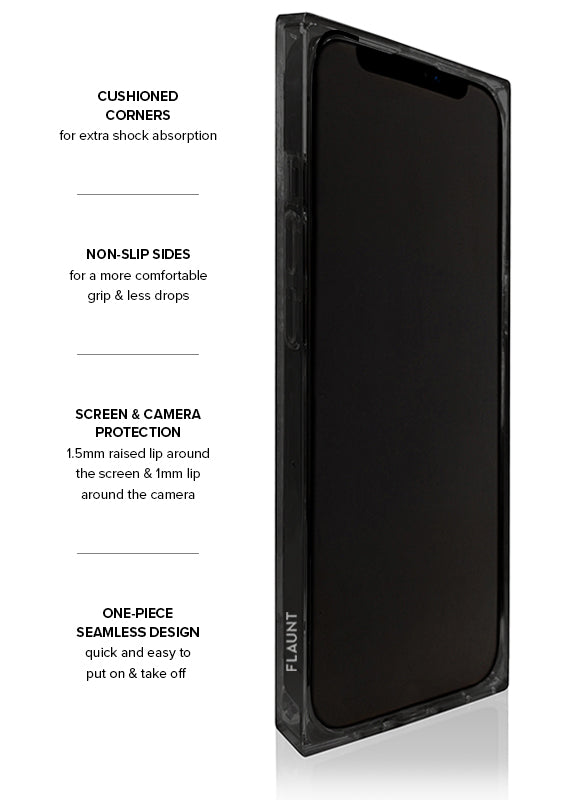 SQUARE? Black Crocodile Faux Leather Pixel Case