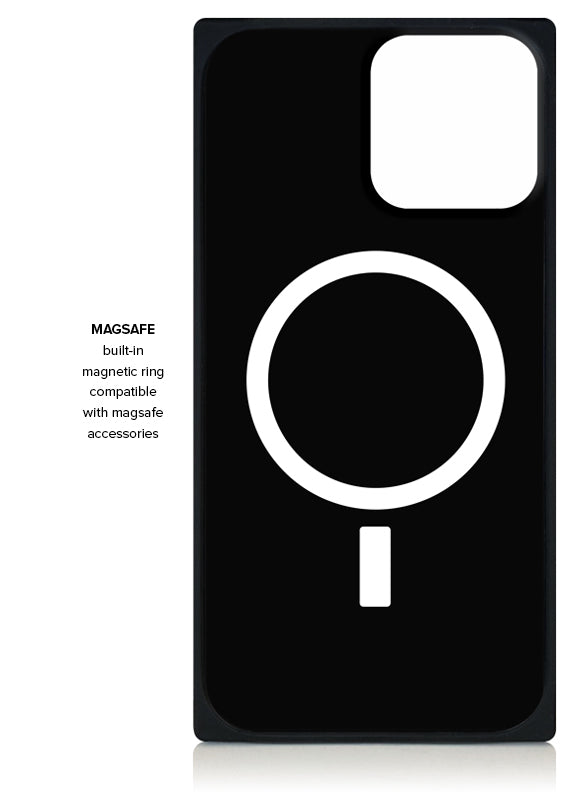 SQUARE? Black Crocodile Faux Leather iPhone Case