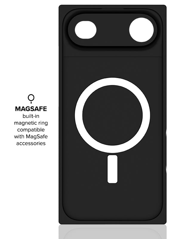 SQUARE? Black Crocodile Faux Leather iPhone Case