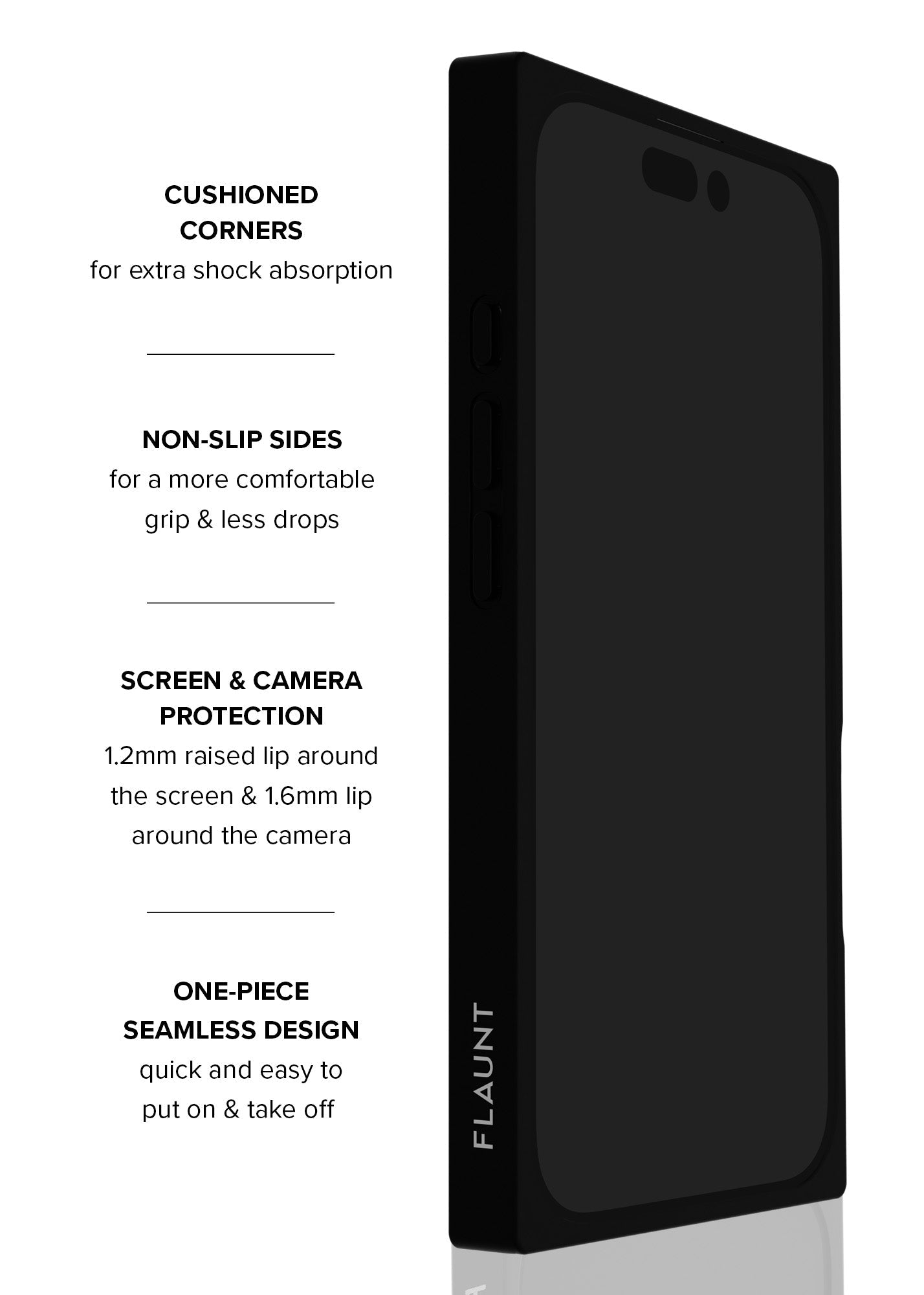 SQUARE? Black Crocodile Faux Leather iPhone Case