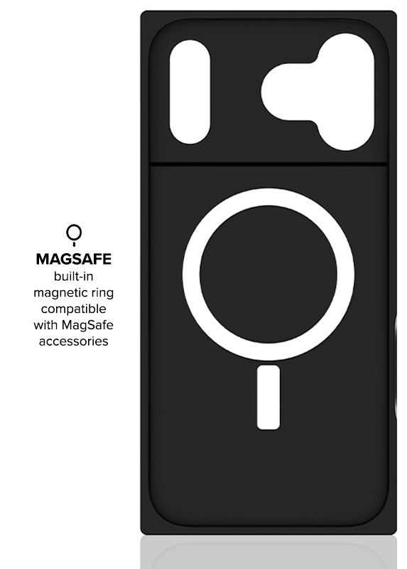SQUARE? Black Crocodile Faux Leather iPhone Case