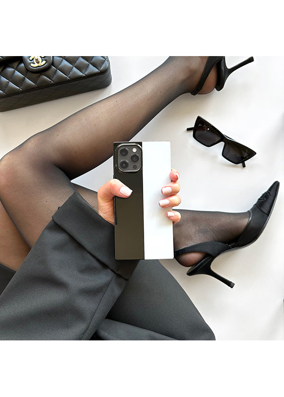 SQUARE? Black and White Colorblock iPhone Case
