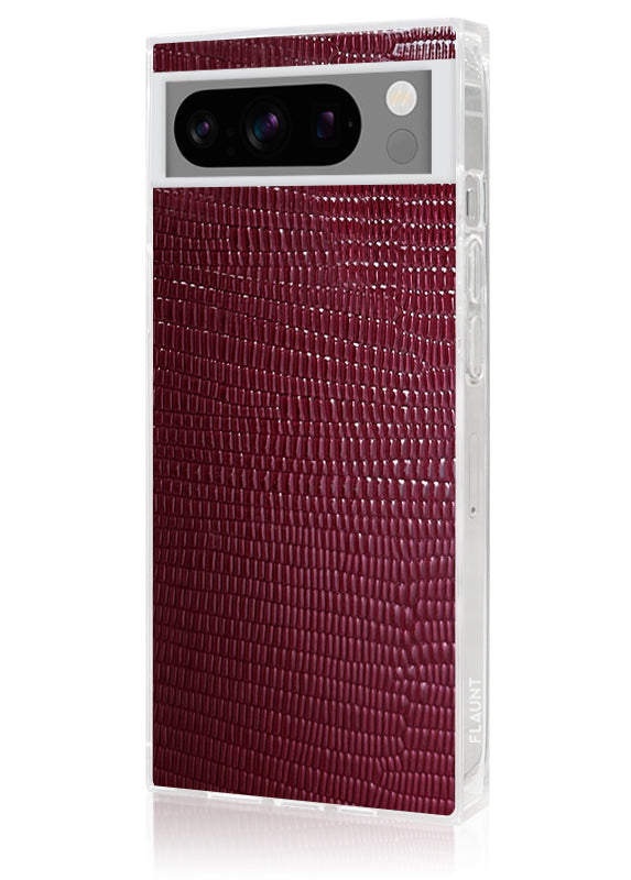 SQUARE? Burgundy Lizard Faux Leather Pixel Case