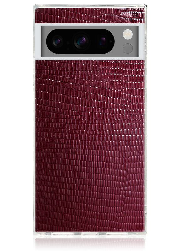 SQUARE? Burgundy Lizard Faux Leather Pixel Case