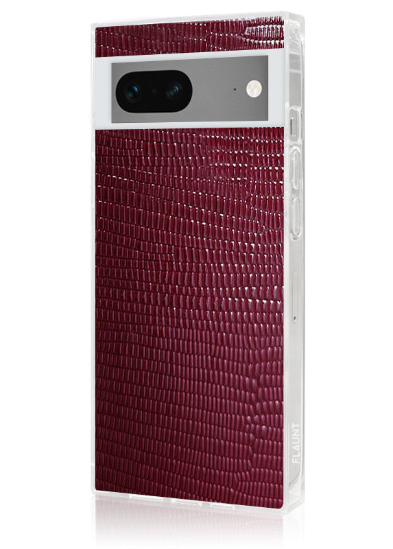 SQUARE? Burgundy Lizard Faux Leather Pixel Case