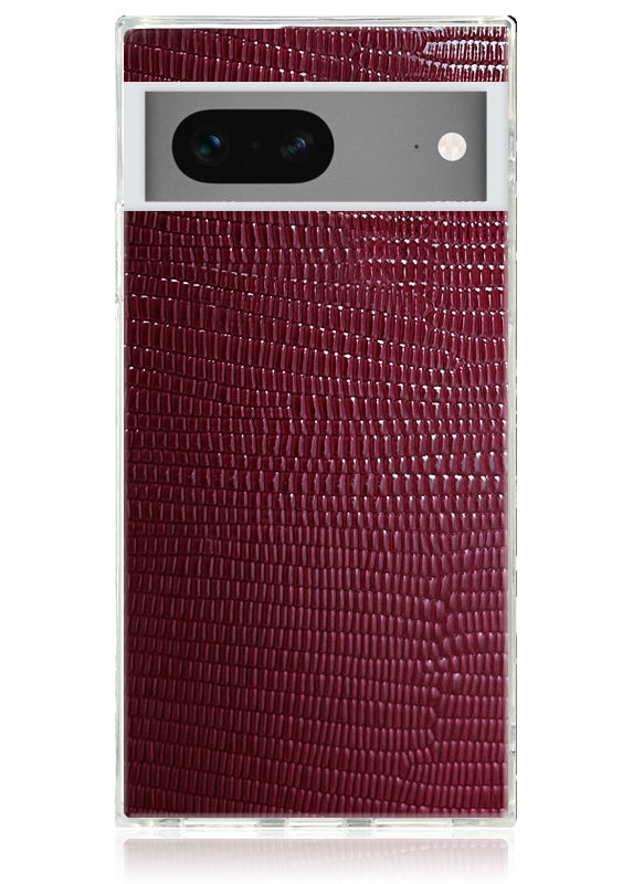 SQUARE? Burgundy Lizard Faux Leather Pixel Case