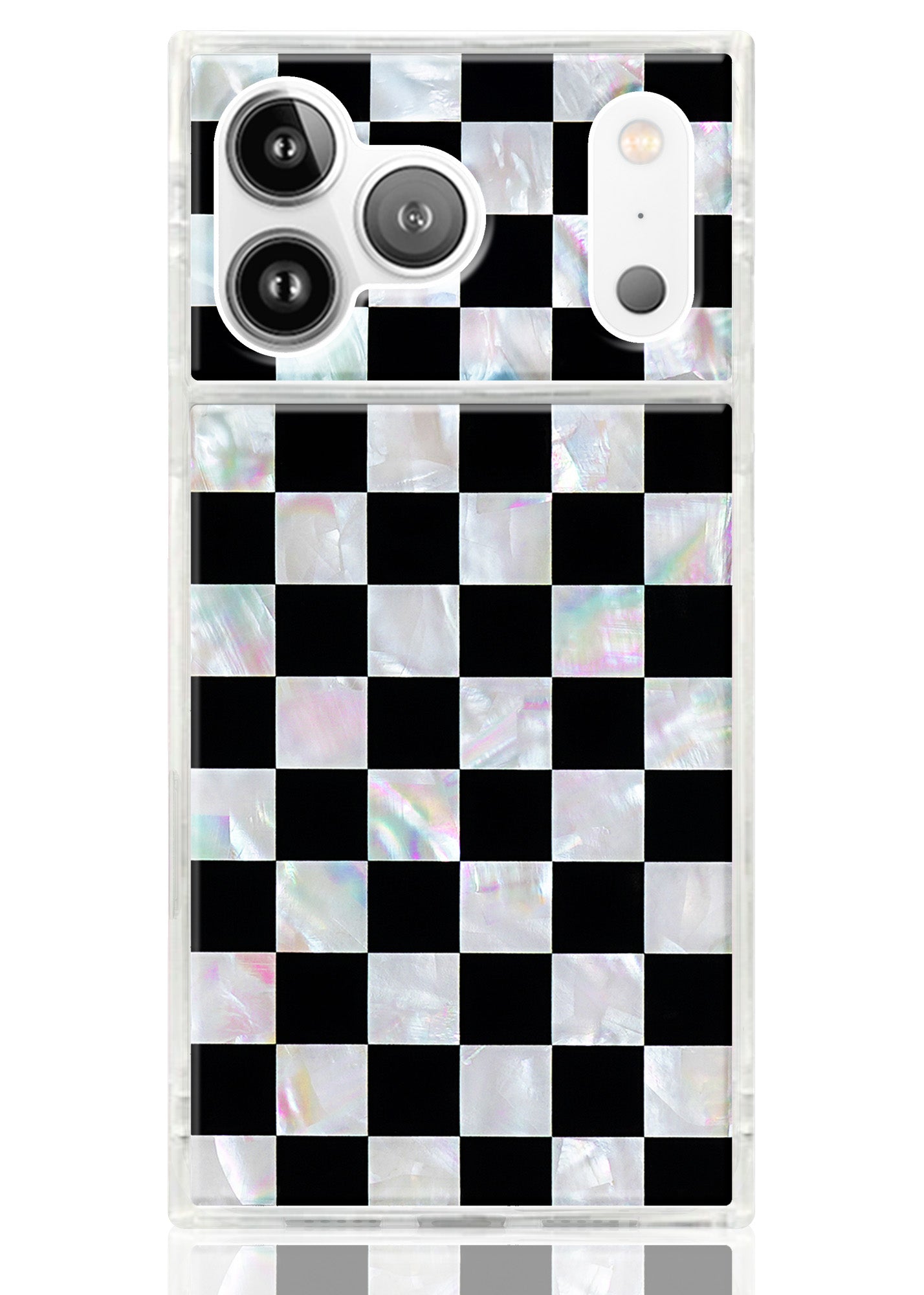 SQUARE? Checkered Mother of Pearl iPhone Case
