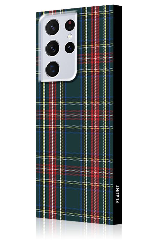 SQUARE? Green Plaid Galaxy Case