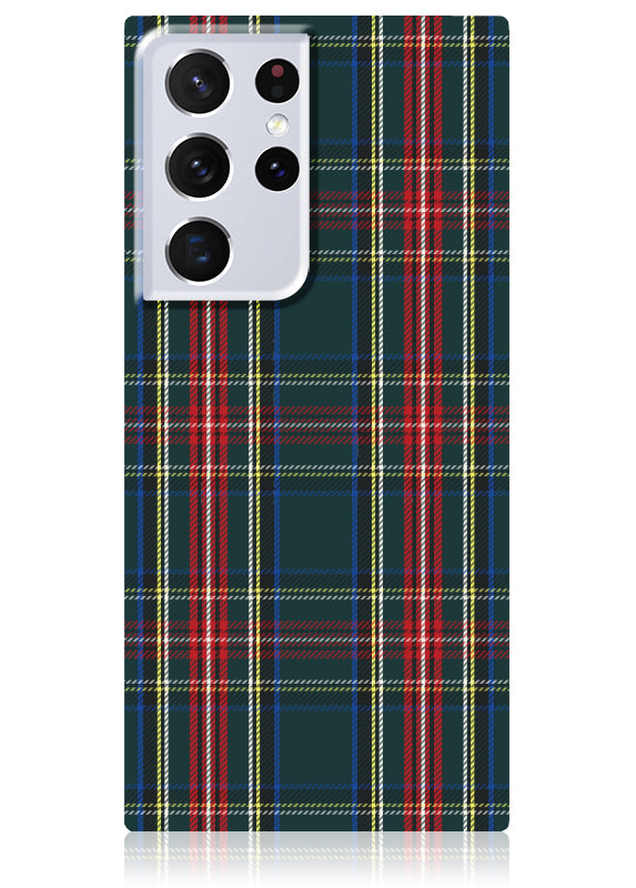 SQUARE? Green Plaid Galaxy Case