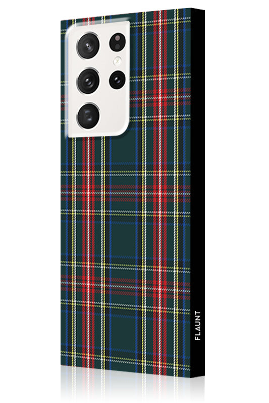 SQUARE? Green Plaid Galaxy Case