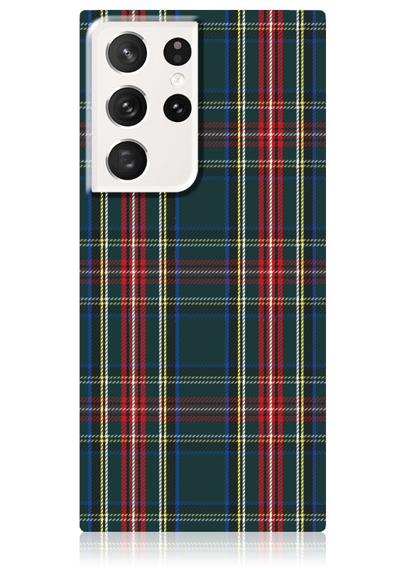 SQUARE? Green Plaid Galaxy Case