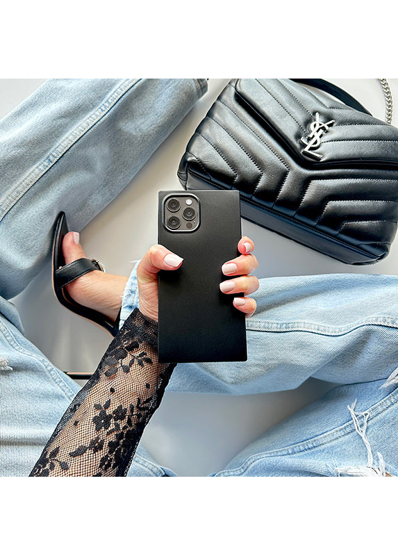 SQUARE? Matte Black Pixel Case
