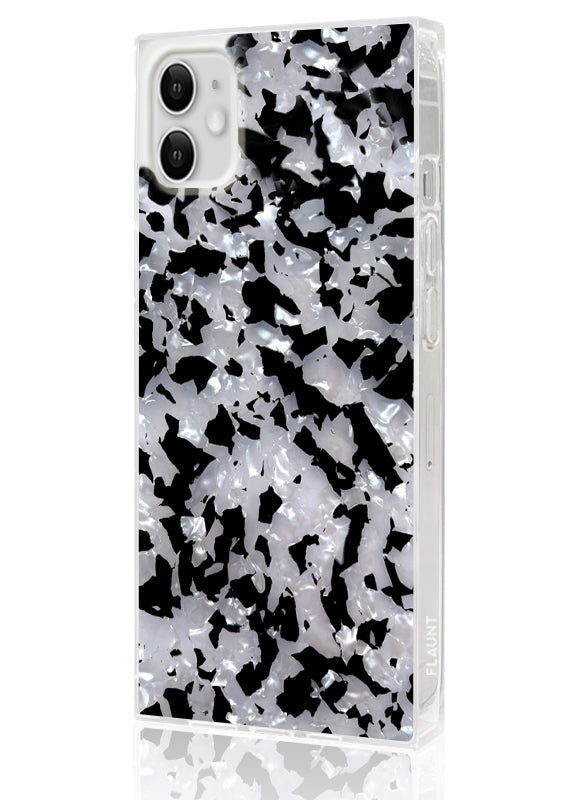 SQUARE? Black & White Tortoise Shell iPhone Case