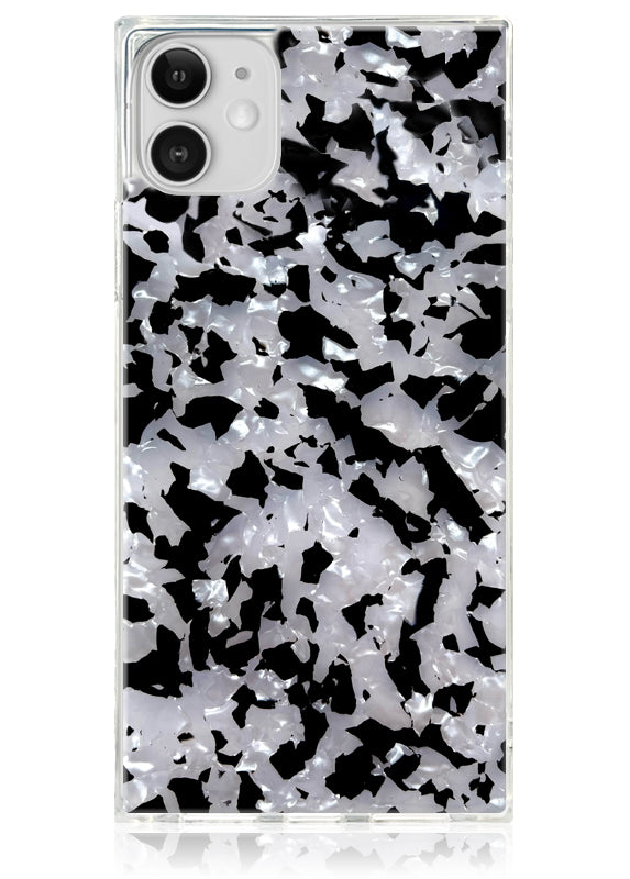 SQUARE? Black & White Tortoise Shell iPhone Case