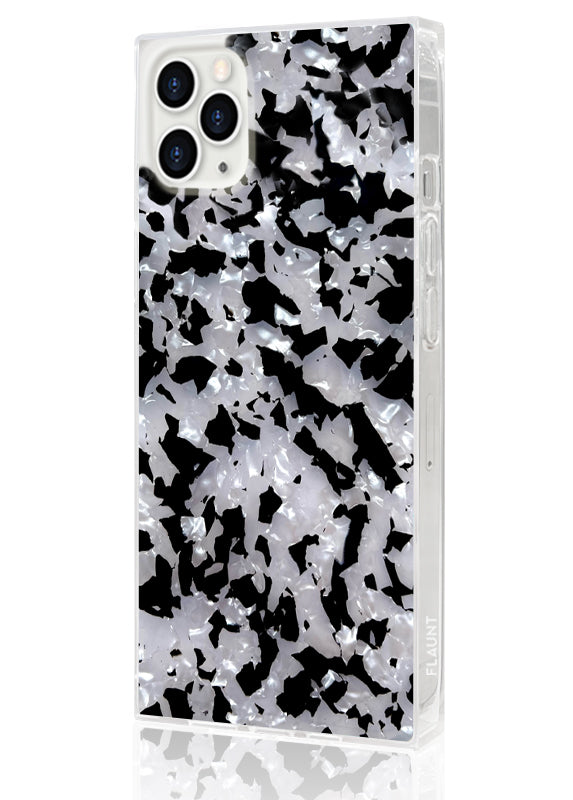 SQUARE? Black & White Tortoise Shell iPhone Case