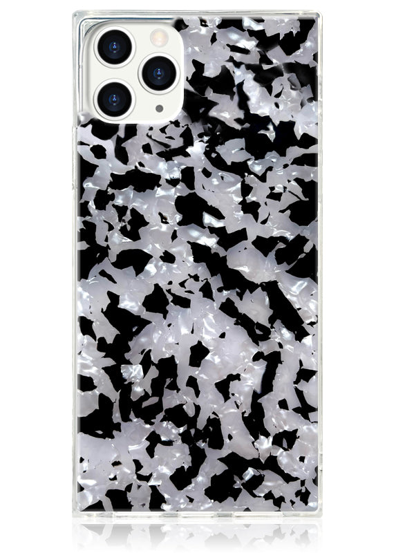 SQUARE? Black & White Tortoise Shell iPhone Case