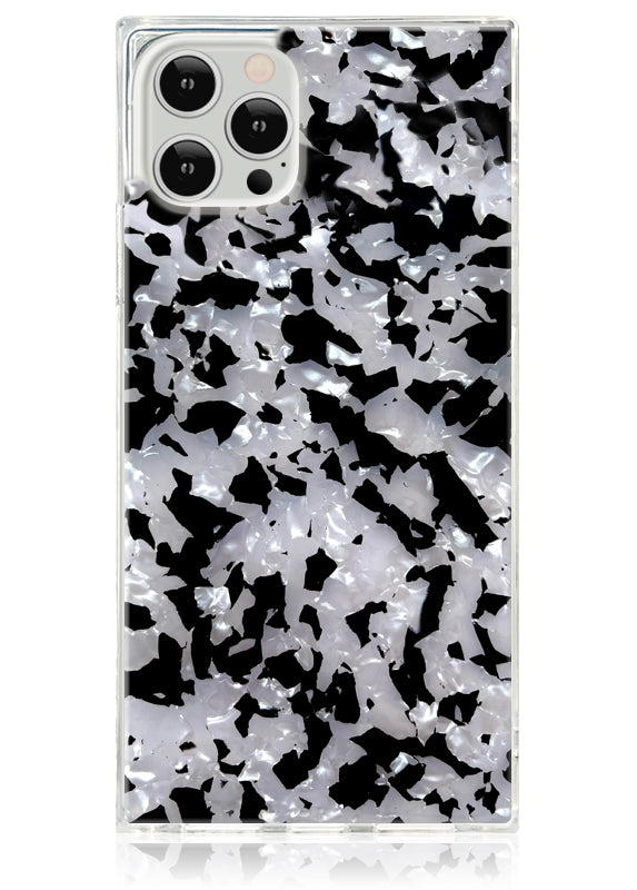 SQUARE? Black & White Tortoise Shell iPhone Case