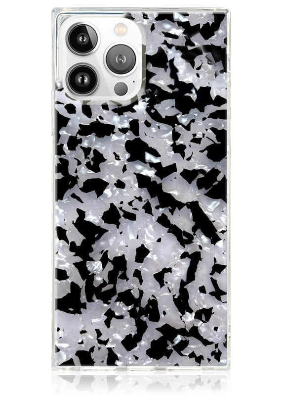 SQUARE? Black & White Tortoise Shell iPhone Case