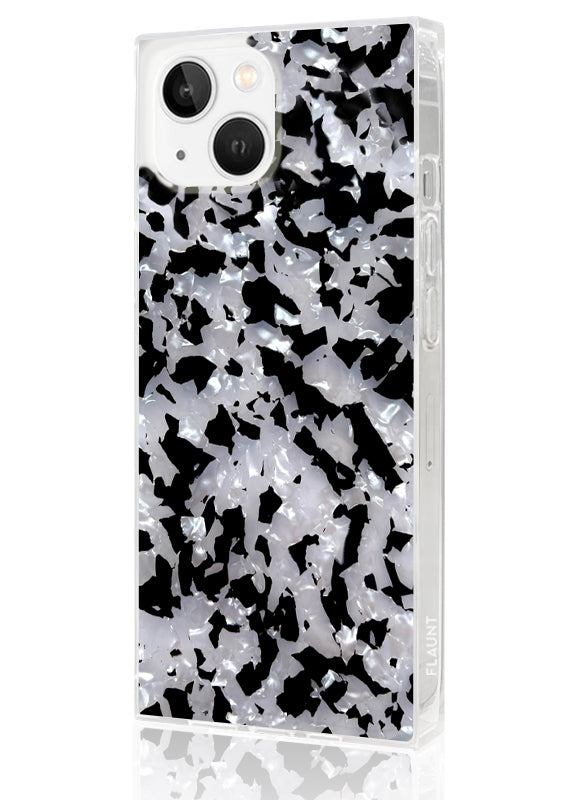 SQUARE? Black & White Tortoise Shell iPhone Case