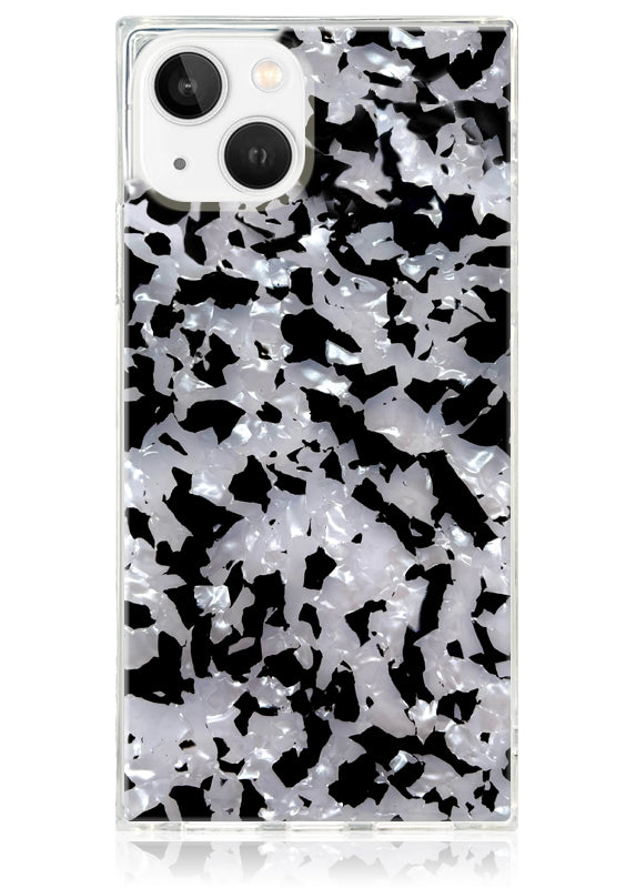 SQUARE? Black & White Tortoise Shell iPhone Case