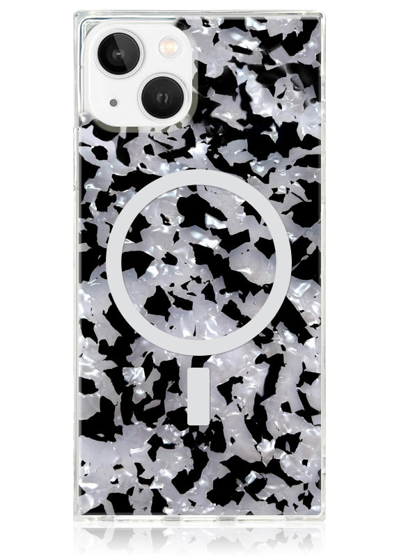 SQUARE? Black & White Tortoise Shell iPhone Case