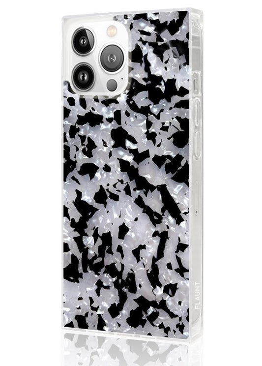 SQUARE? Black & White Tortoise Shell iPhone Case