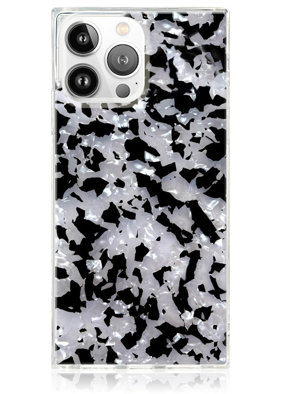 SQUARE? Black & White Tortoise Shell iPhone Case