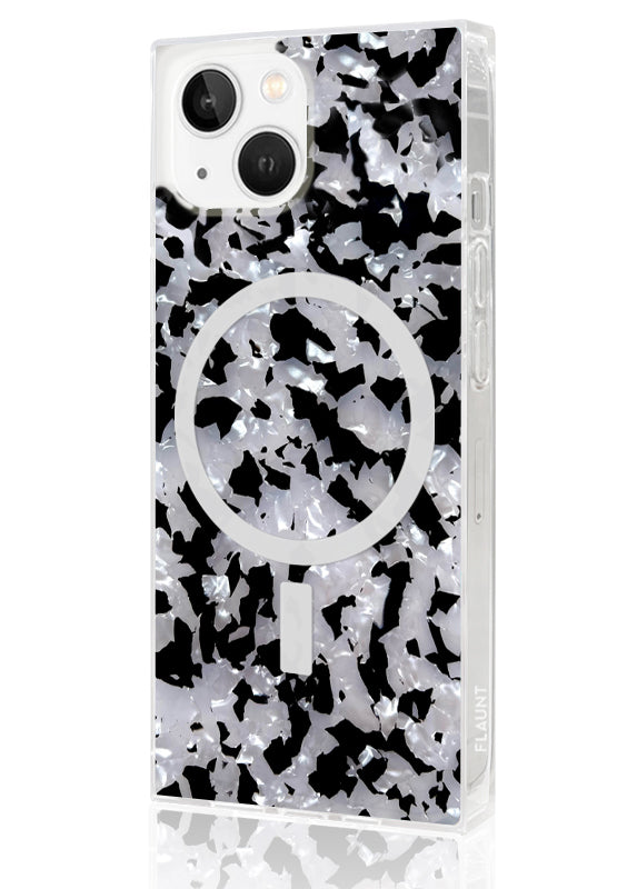 SQUARE? Black & White Tortoise Shell iPhone Case