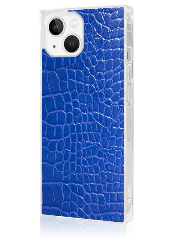 SQUARE? Blue Crocodile Faux Leather iPhone Case