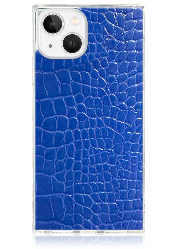 SQUARE? Blue Crocodile Faux Leather iPhone Case