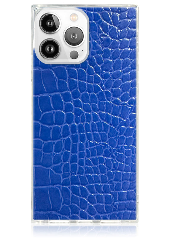SQUARE? Blue Crocodile Faux Leather iPhone Case