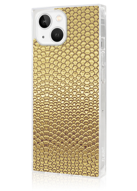 SQUARE? Gold Metallic Snakeskin Faux Leather iPhone Case