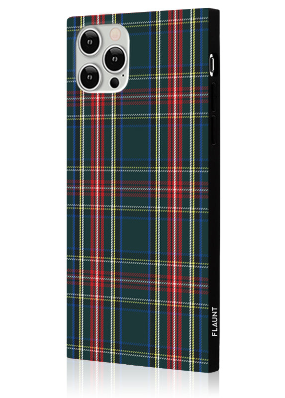 SQUARE? Green Plaid iPhone Case
