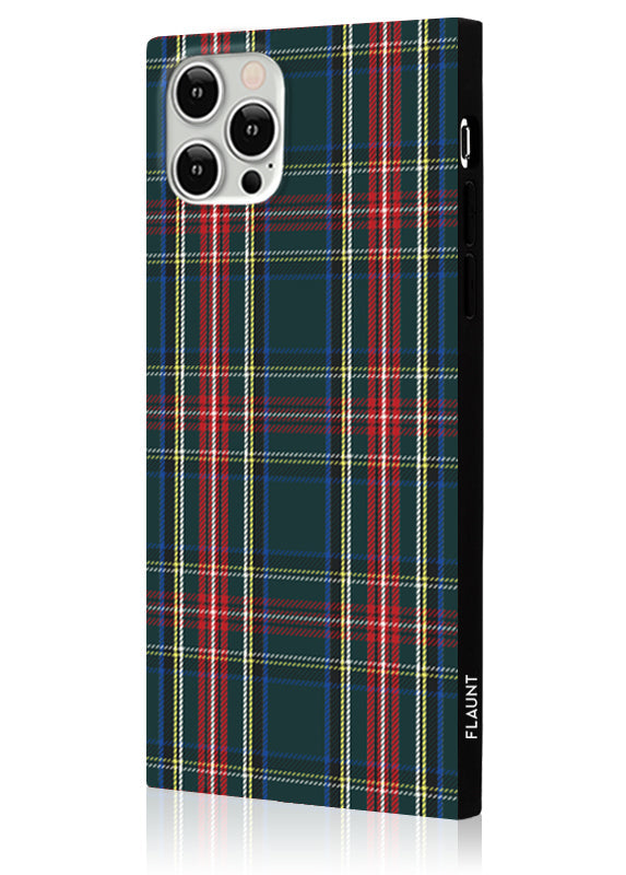 SQUARE? Green Plaid iPhone Case