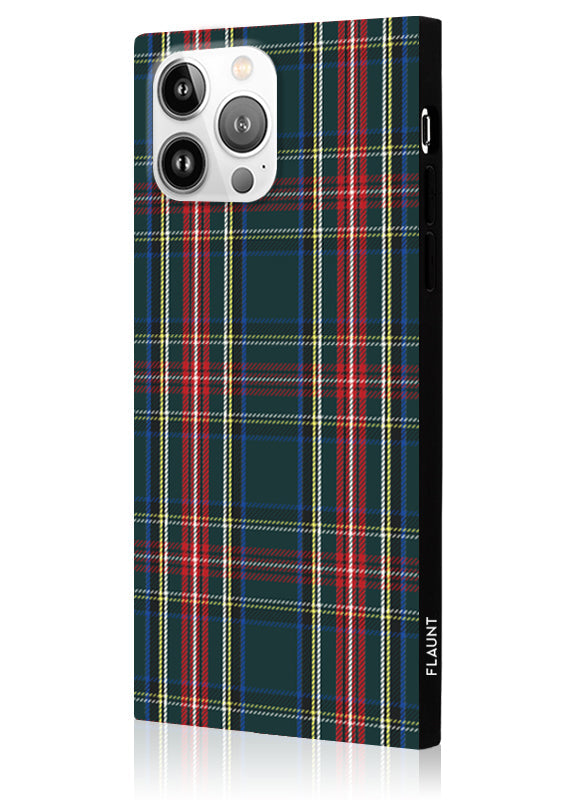 SQUARE? Green Plaid iPhone Case