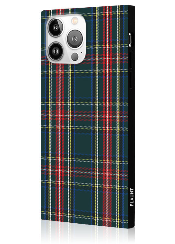 SQUARE? Green Plaid iPhone Case