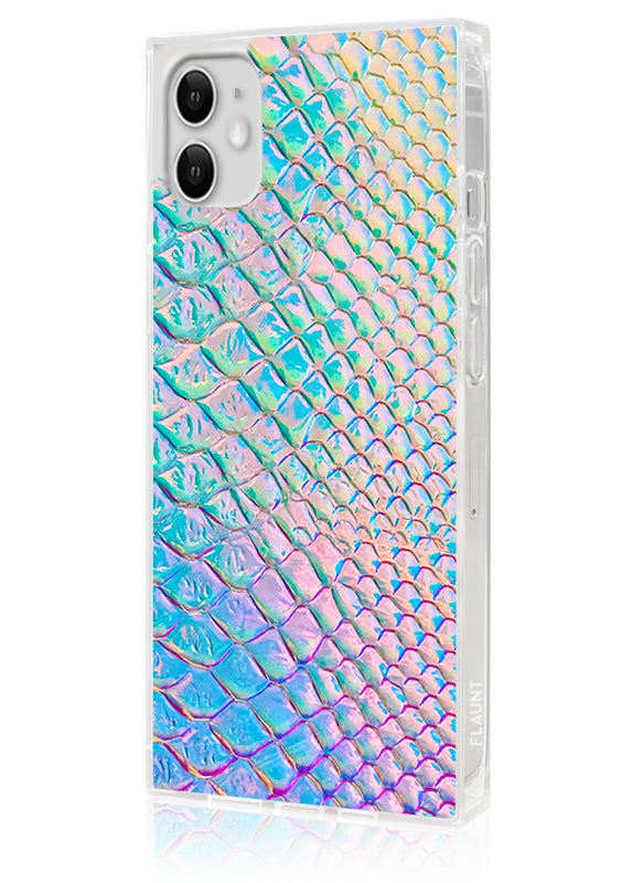 SQUARE? Iridescent Crocodile Faux Leather iPhone Case
