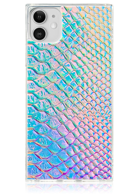 SQUARE? Iridescent Crocodile Faux Leather iPhone Case