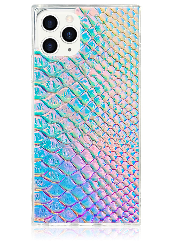 SQUARE? Iridescent Crocodile Faux Leather iPhone Case