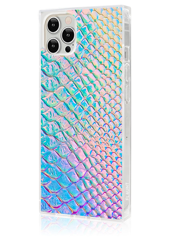 SQUARE? Iridescent Crocodile Faux Leather iPhone Case