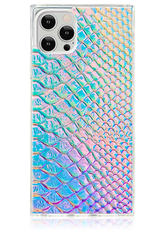 SQUARE? Iridescent Crocodile Faux Leather iPhone Case