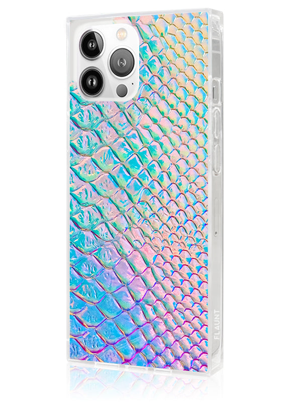SQUARE? Iridescent Crocodile Faux Leather iPhone Case