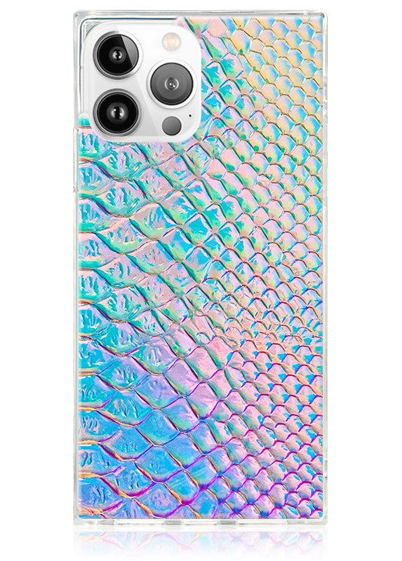 SQUARE? Iridescent Crocodile Faux Leather iPhone Case