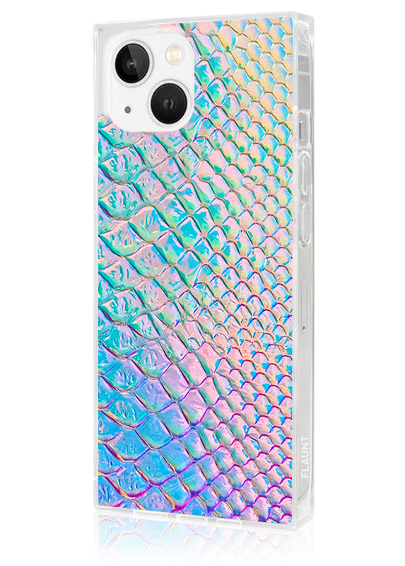 SQUARE? Iridescent Crocodile Faux Leather iPhone Case