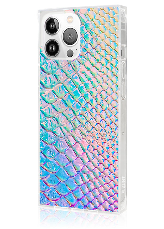 SQUARE? Iridescent Crocodile Faux Leather iPhone Case