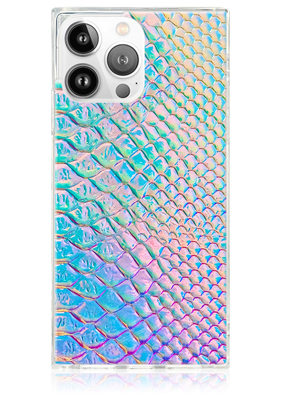 SQUARE? Iridescent Crocodile Faux Leather iPhone Case